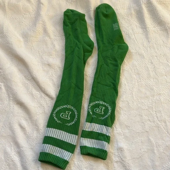 BARELY WORN Vintage PINK VS Preppy Sporty Knee Socks Y2K RARE -Green - Picture 5 of 7